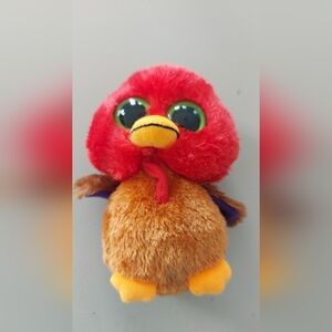Ty Beanie Boo Thankful Plush Red and Brown Bird Cute Snuggle Companion